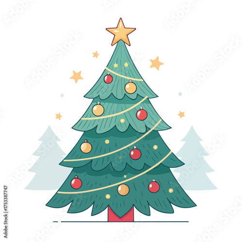 A decorated evergreen tree symbolizing joy lights gifts and holiday festive spirit
