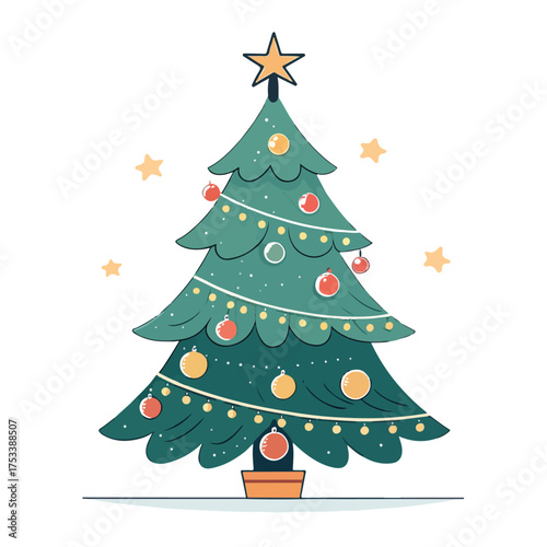 A decorated evergreen tree symbolizing joy lights gifts and holiday festive spirit

