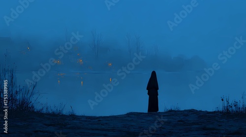 A haunting Slavic nun stands in silence, her presence bridging faith, myth, and the darker side of spirituality.