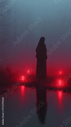 A haunting Slavic nun stands in silence, her presence bridging faith, myth, and the darker side of spirituality.