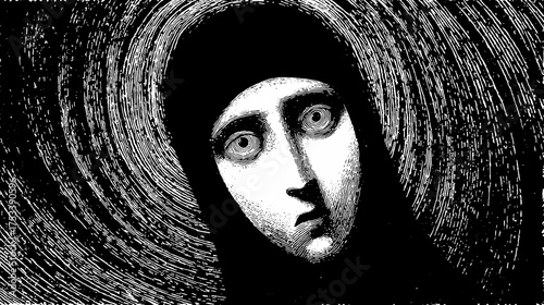 A haunting Slavic nun stands in silence, her presence bridging faith, myth, and the darker side of spirituality.