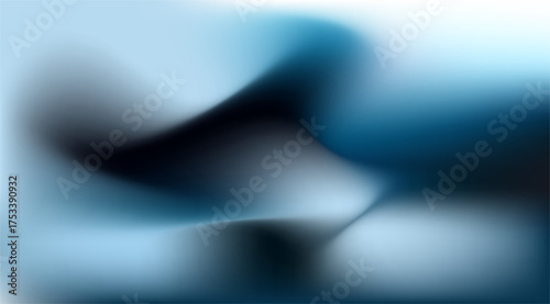 Abstract blend of flowing shapes transitions between shades of soft light blue and deep marine hues, creating a smooth, contemporary background ideal for modern designs