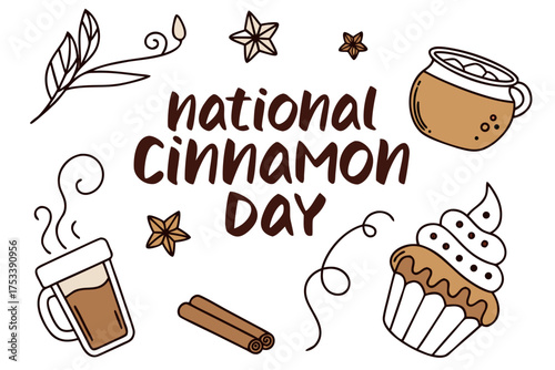NATIONAL CINNAMON DAY vector illustration