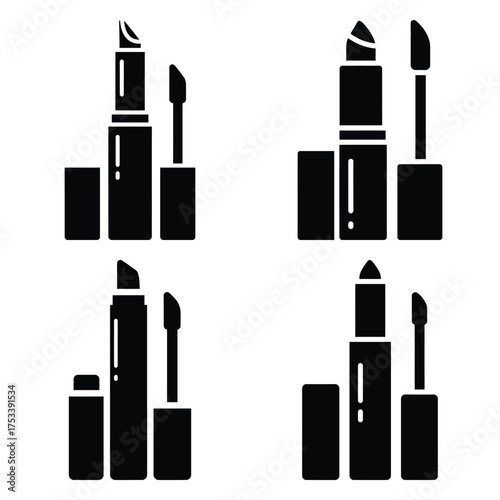 concealer stick minimal Line art Icon Set, Vector illustration silhouette Makeup & Beauty vector icon set