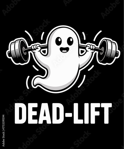 Retro Dead Lift Funny Ghost Gymer Halloween Weight Lifting Workout