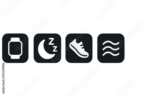 Health and fitness tracking symbols for wearable devices and environmental monitoring