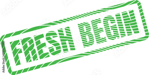 Green Fresh Begin Stamp for New Project Launches and Optimistic Company Starts