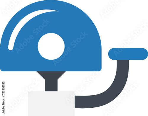 Blue and gray security camera icon on white background surveillance