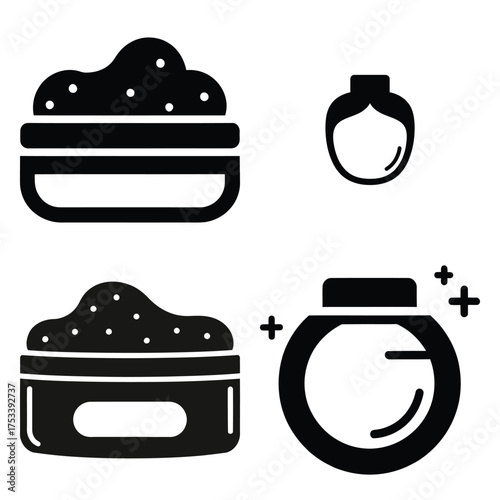 face scrub minimal Line art Icon Set, Vector illustration silhouette Makeup & Beauty vector icon set