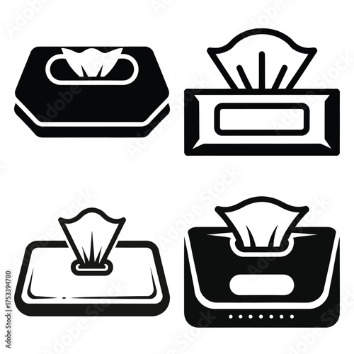 makeup remover wipes Line art Icon Set, Vector illustration silhouette Makeup & Beauty vector icon set