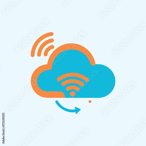Cloud WiFi Logo Design | Wireless Network and Data Connection Vector Icon for Technology and Cloud Services