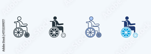 Wheelchair Multiple Style Icon Collection