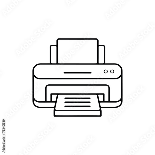 Printer line art vector icon