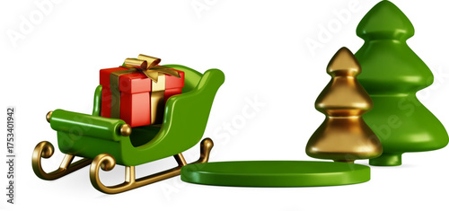 Green Christmas Podium