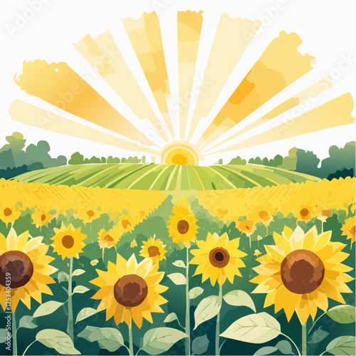 Sonnenblumenfeld im Sommerlicht