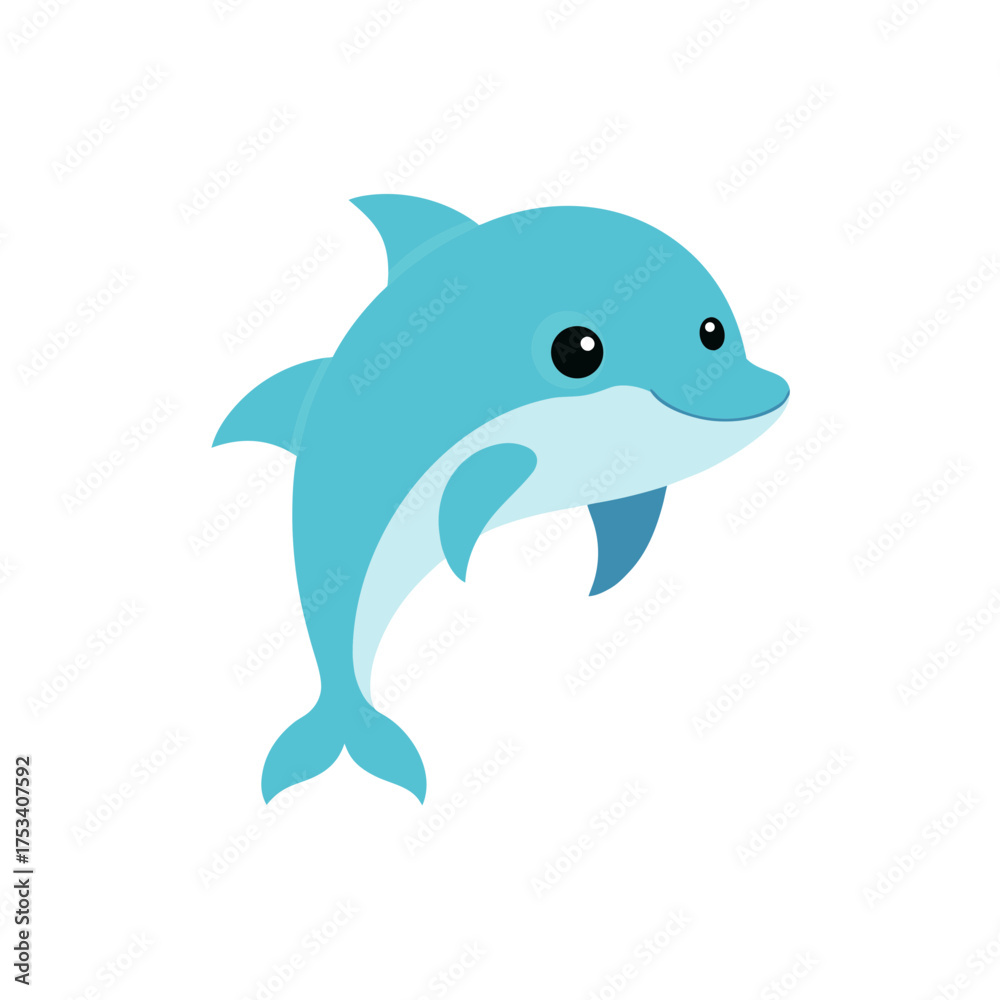 Fototapeta premium dolphin icon clipart vector on transparent background