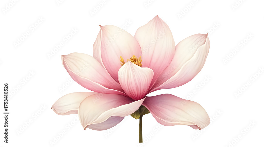 Obraz premium Pink Lotus Flower Blooming on Transparent Background in Artistic Style