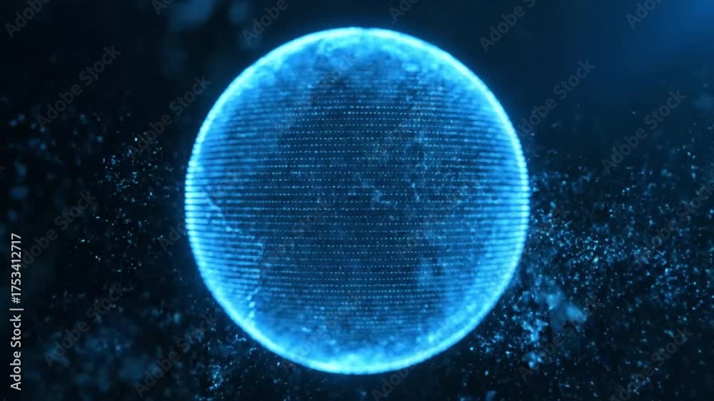 custom made wallpaper toronto digitalGlowing Blue Sphere with Particle Explosion looped