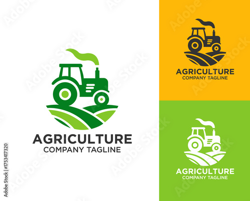 Agriculture logo and agro farm green logo template vector design