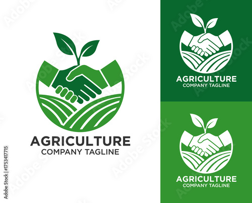 Agriculture logo and agro farm green logo template vector design