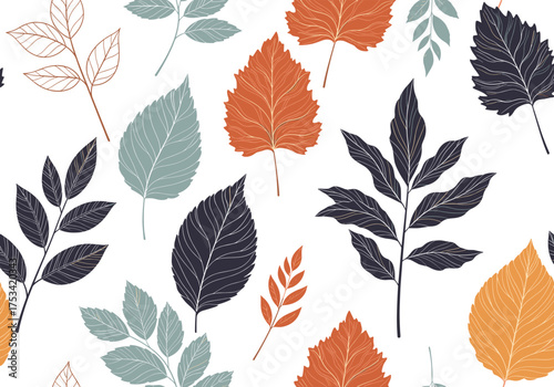 Autumn leaves fall and drift in a whimsical pattern.