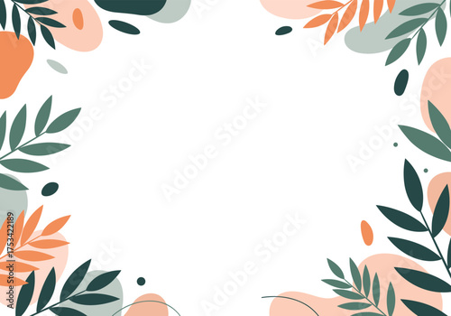 Abstract floral and organic shapes in muted pastel tones creating a decorative border.