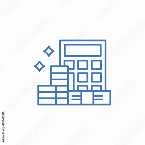 calculation earning icon sign vector