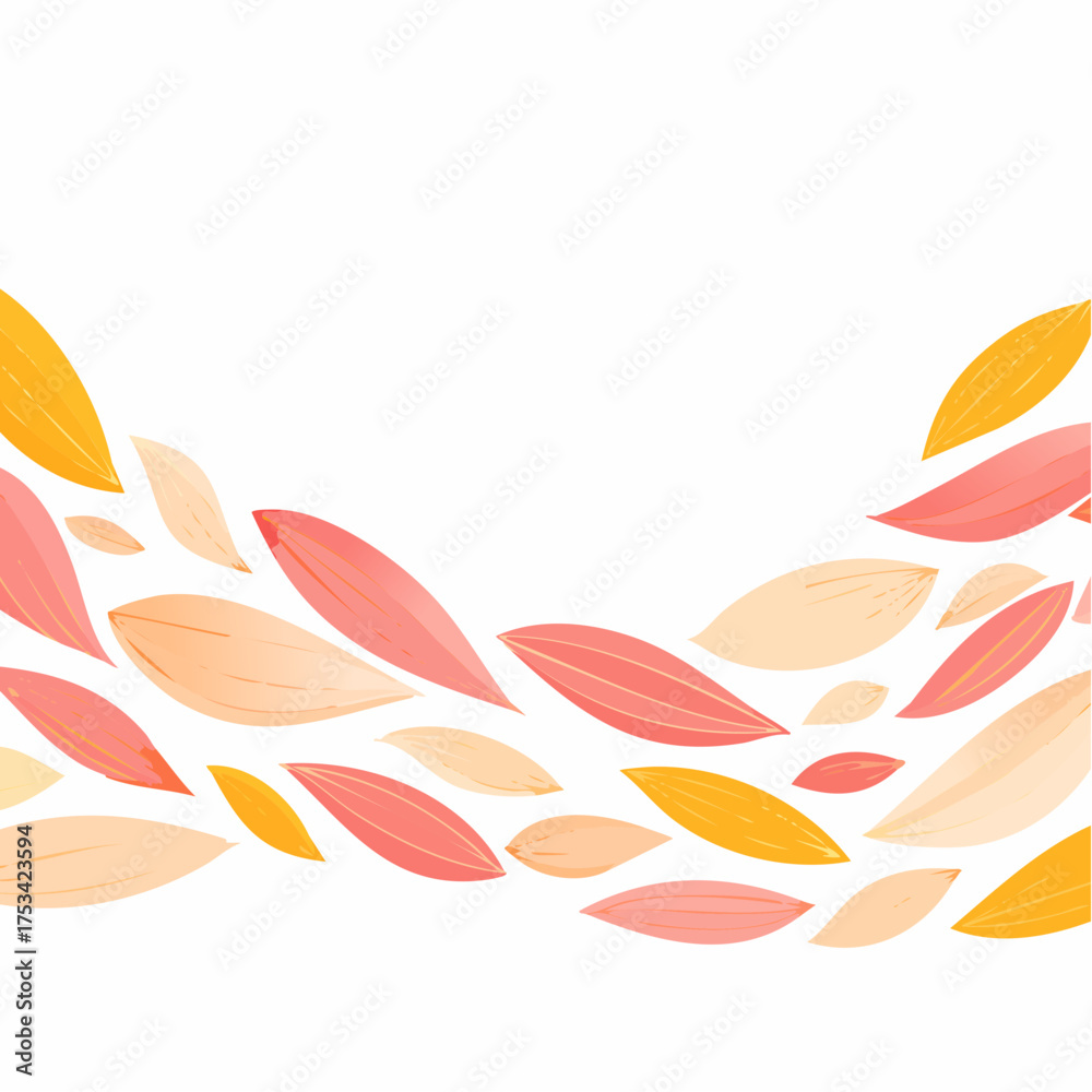 Fototapeta premium Autumn Leaves Flowing in a Gentle Wave Pattern.