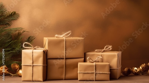 Parcels Wrapped in Brown Paper and Twine