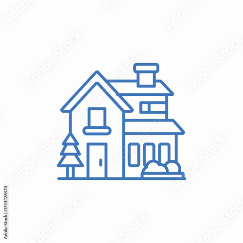 mansion house icon sign vector