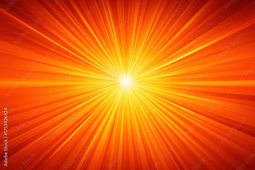 Obraz premium Bright explosion of light rays in warm fiery colors.