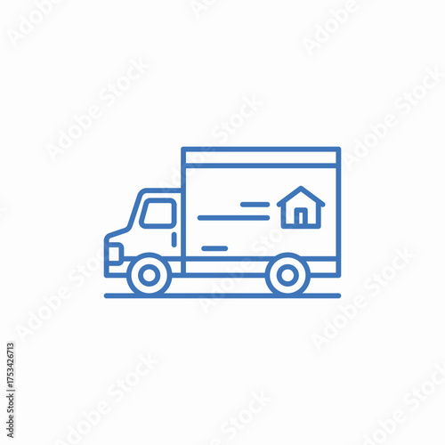 moving truck icon sign vector