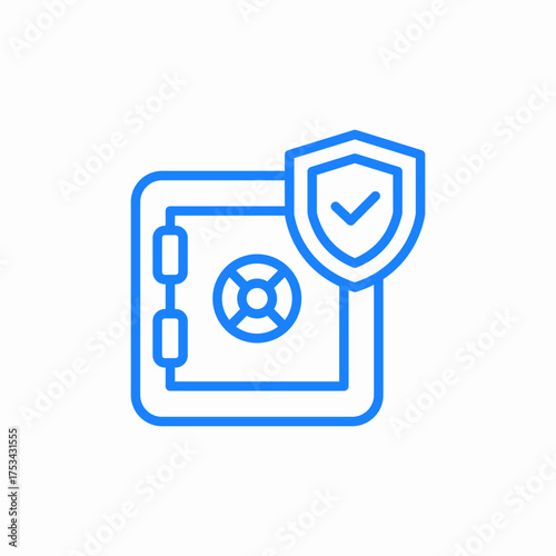 bank safe insured icon sign vector