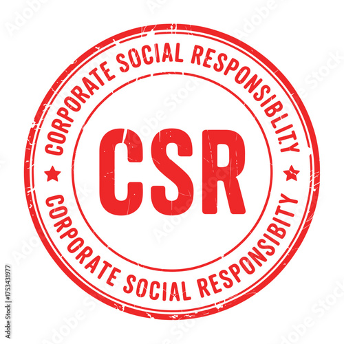 Corporate social responsibility stamp with csr initials