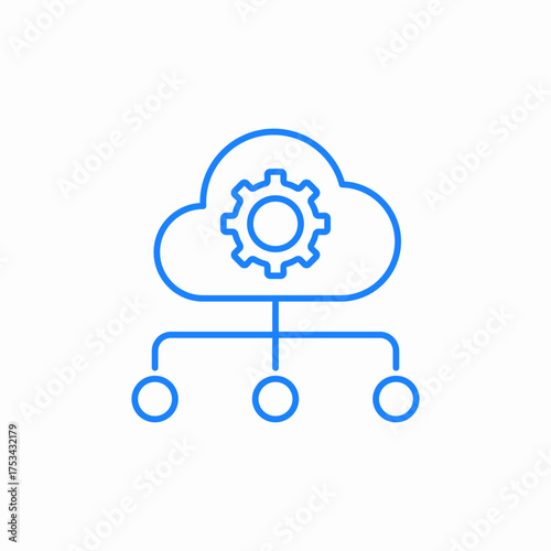 cloud computing settings icon sign vector