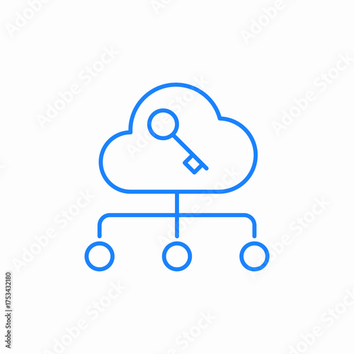 cloud computing passkey icon sign vector