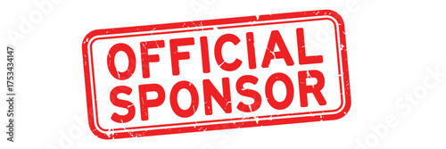 Official sponsor stamp red and white recognition sign