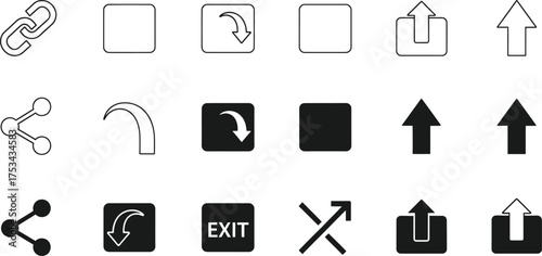 Web Design Icon Set for Technology and Business Applications