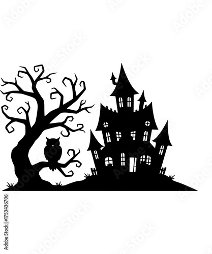 halloween house with bats