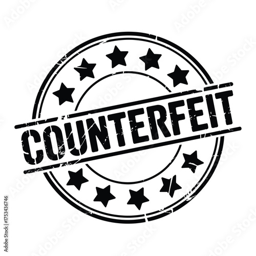 Official stamp indicating counterfeit goods or fraudulent activity