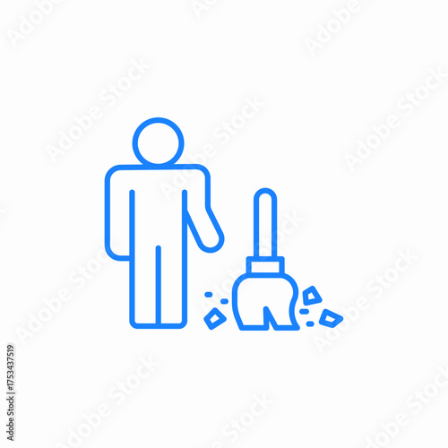 cleaning worker icon sign vector