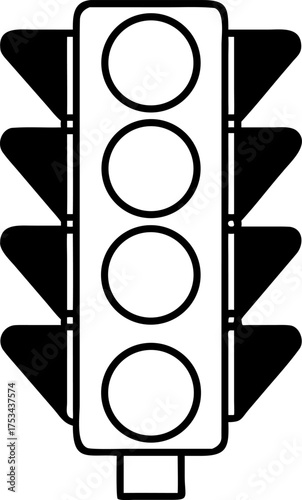Traffic Light Icon Vector Illustration - Simple Black and White Symbol for Road Safety and Traffic Control Signals
