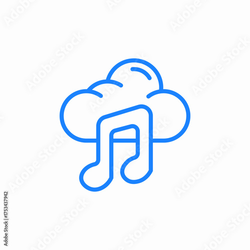 cloud music icon sign vector