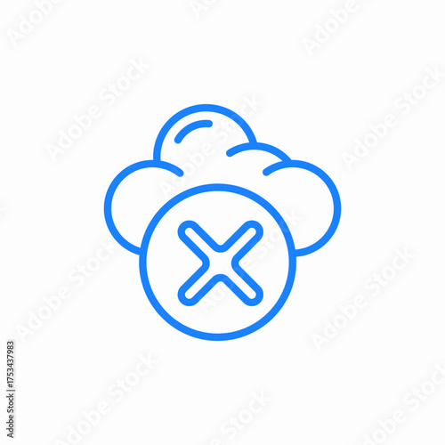 cloud rejected icon sign vector