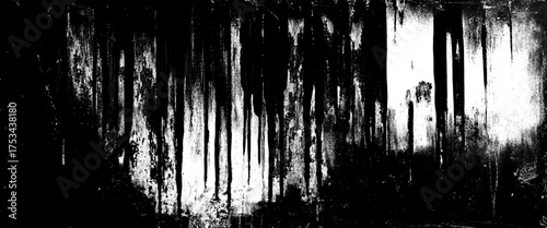 Vector scary old black and white grunge wall, horror wall