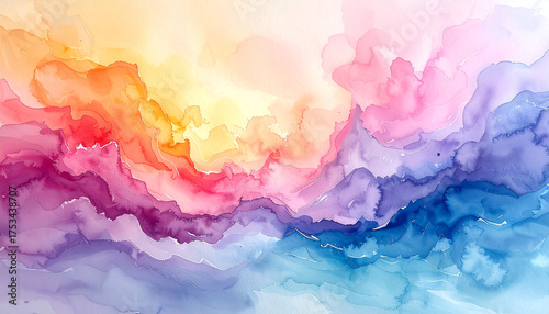 Vibrant Watercolor Abstract Background with Blended Hues.