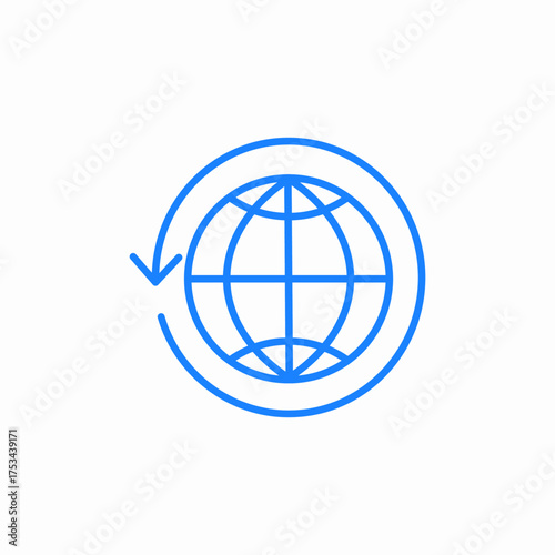 global rotation icon sign vector