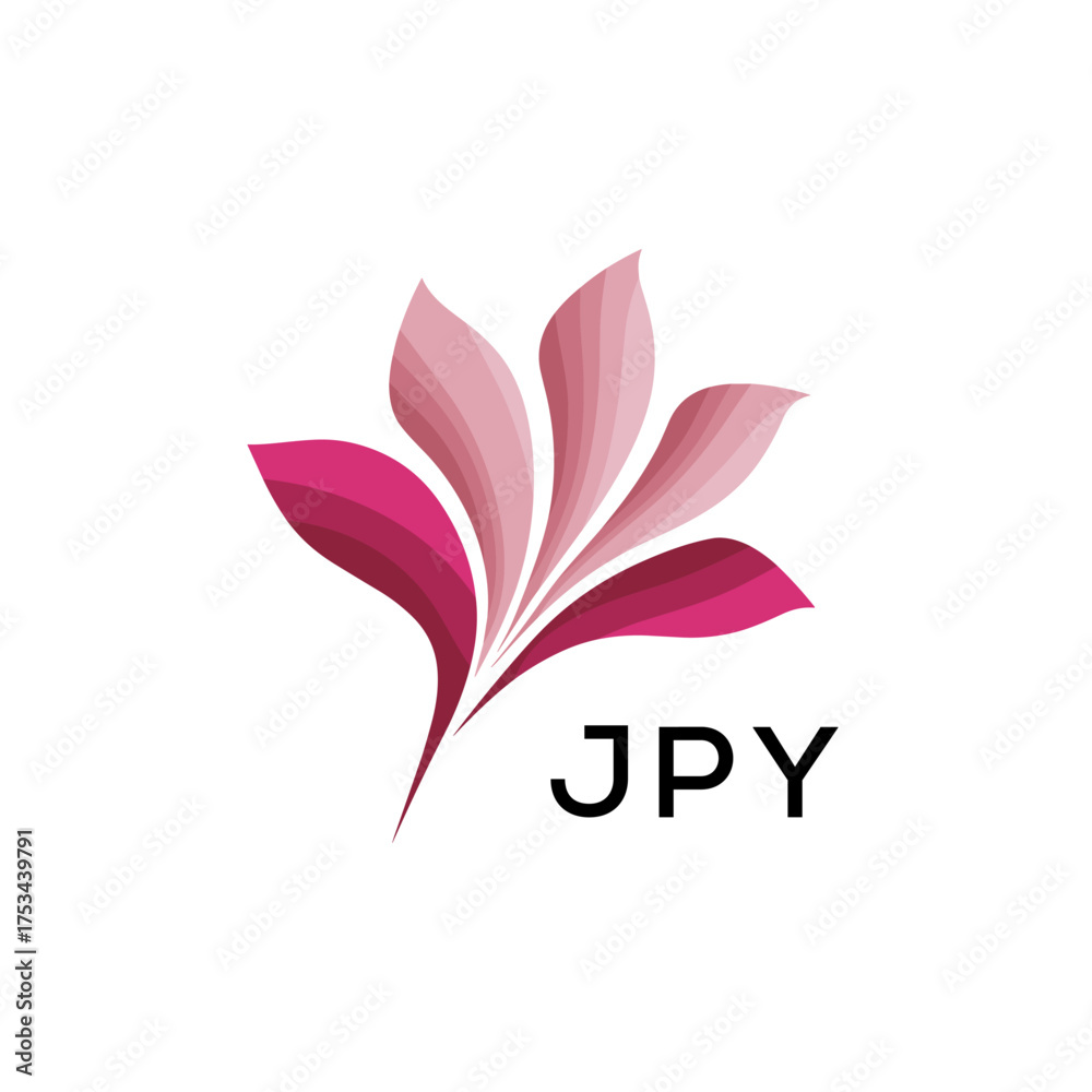 Fototapeta premium Modern Pink Leaf Logo Vector, JPY Later Logo, Gradient Petal Logo Concept, Elegant Floral Abstract Logo Design,JPY floral, abstract, JPY logo, leaf, JPY petal, pink, JPY gradient, design, JPY icon,