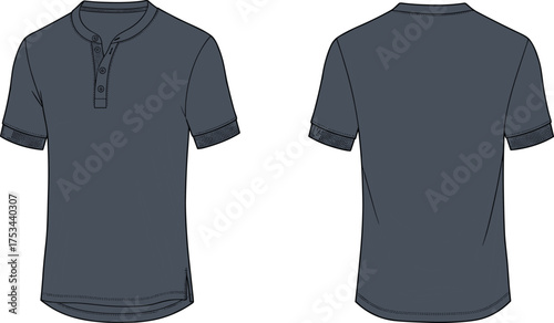 henley tshirt shirt fashion apparel garment clothing textile fabric illustration vector template design sketch pattern style art flat drawing technical casual