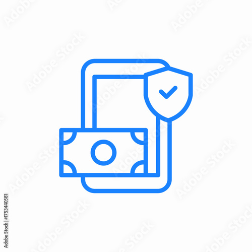 secure mobile payment icon sign vector
